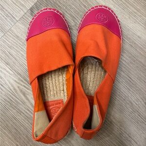 Vibrant Orange and Pink Espadrilles